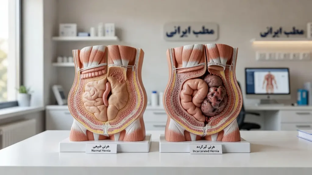 فتق شکم و یبوست - تفاوت فتق طبیعی و فتق حبسشده